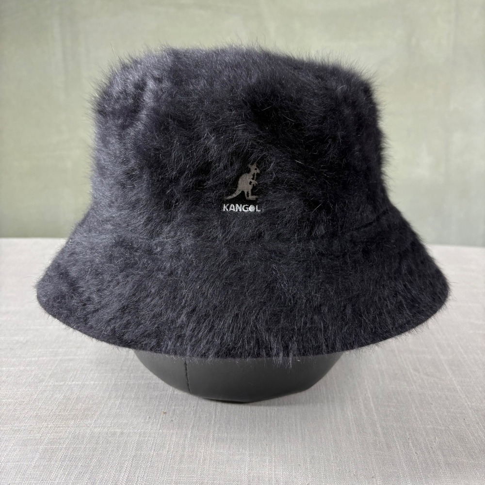 Kangol Furgora Casual Bucket Hat Black Fuzzy Angora Blend XL Mens Streetwear